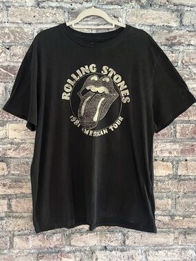 Rolling Stones Black Short-Sleeve 1981 Vintage Tee so soft excellent condition